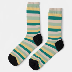 Aquamarin, Beige und Sage Socken