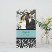 Aquamarin Black Danke, dass du Foto Cards hochzimm Dankeskarte (Stehend Vorderseite)