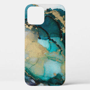 Aquamarin Black Gold Alcohol Ink Fluid Artabstract Case-Mate iPhone Hülle