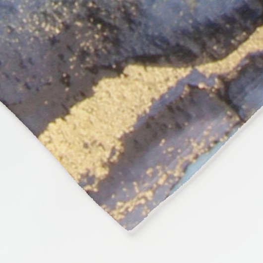 Aquamarin Black Gold Alcohol Ink Fluid Artabstract Fleecedecke (Ecke)