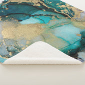 Aquamarin Black Gold Alcohol Ink Fluid Artabstract Sherpadecke (3/4)