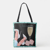 Aquamarin & Black Lady Gambler Pink Glitzer Diamon Tasche (Rückseite)