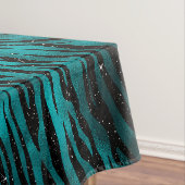 Aquamarin & Black Ombre Glam Glitzer Tiger Streife Tischdecke (Beispiel)