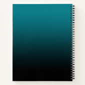 Aquamarin Black Ombre Personalisiert Sketchbook Notizblock (Rückseite)