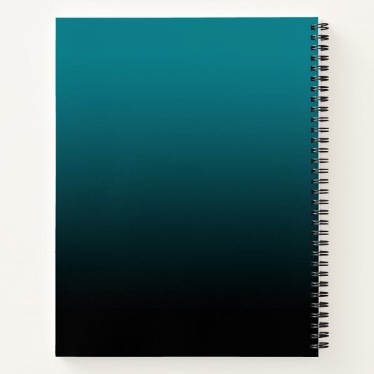 Aquamarin Black Ombre Personalisiert Sketchbook Notizblock (Rückseite)