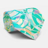 Aquamarin, blau, Abstrakt Krawatte (Gerollt)
