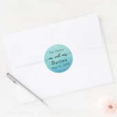 Aquamarin & blau, Boho Mandala Hochzeitsfeier 1 Runder Aufkleber (Umschlag)