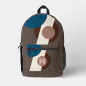 Aquamarin Blau braun Beige Elfenbeinküste Ristoran Bedruckter Rucksack (Vorderseite)