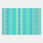Aquamarin Blau dekorative Wasserfarbe Gemustert Geschenkpapier Set (Vorderseite 2)