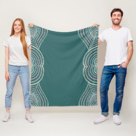 aquamarin-blau-gelb-rosa Herzrasen Fleecedecke