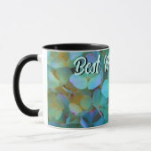 Aquamarin-blau-gelb-rosa Hydrangeas Blume Mama Tasse (Links)