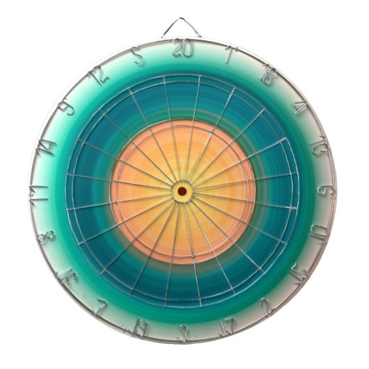 Aquamarin Blau-Grün-Gelb-Rosa Dartscheibe (vorne)