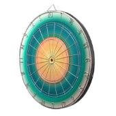 Aquamarin Blau-Grün-Gelb-Rosa Dartscheibe (Vorderseite rechts)