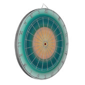 Aquamarin Blau-Grün-Gelb-Rosa Dartscheibe (Vorderseite Links)