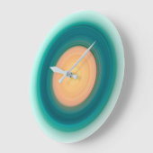 Aquamarin Blau-Grün-Gelb-Rosa Große Wanduhr (Winkel)