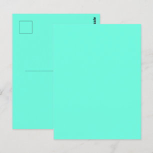 Aquamarin Blau Grün Türkis Einfarbig Postkarte