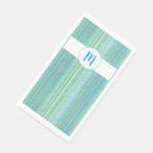 Aquamarin, blau, grün und weiß Streifen Serviette (Ecke)