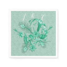 Aquamarin Blau - Grüner Hintergrund mit Blume