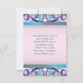 Aquamarin Blau Lila rosa UAWG RSVP Karte (Rückseite)