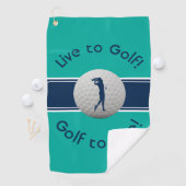 Aquamarin & blau - Live-Preisgestaltung Golfhandtuch (Insitu)