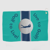 Aquamarin & blau - Live-Preisgestaltung Golfhandtuch (Horizontal)