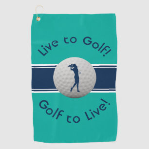 Aquamarin & blau - Live-Preisgestaltung Golfhandtuch