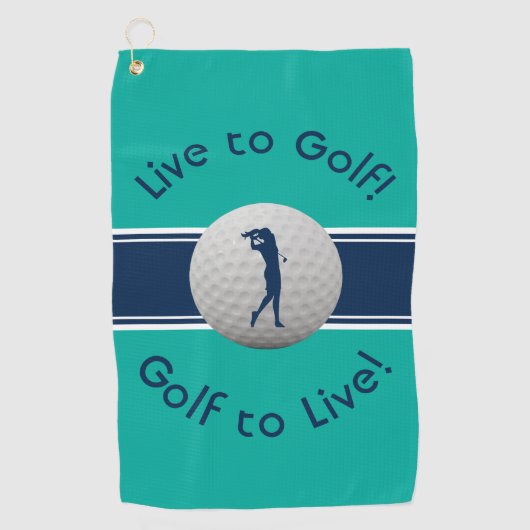 Aquamarin & blau - Live-Preisgestaltung Golfhandtuch (Vorderseite)