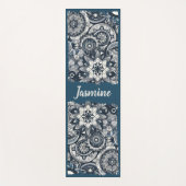 Aquamarin-Blau-Mandalas Yogamatte (Vorderseite)