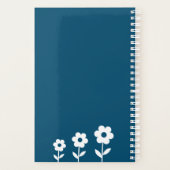 Aquamarin Blau mit weißen Blume, Individuelle Name Planer (Rückseite)