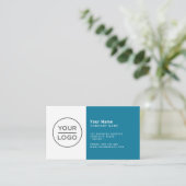 Aquamarin-blau-modern minimalistisch jede Farbe Visitenkarte (Stehend Vorderseite)