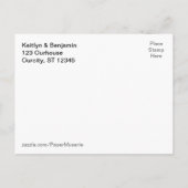 Aquamarin & blau Ombre Wasserfarbe Save the Date Ankündigungspostkarte (Rückseite)