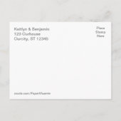 Aquamarin & blau Ombre Watercolor Engagement Party Einladungspostkarte (Rückseite)