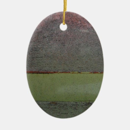 Aquamarin Blau rosa grün rostgrün Keramik Ornament (Vorne)