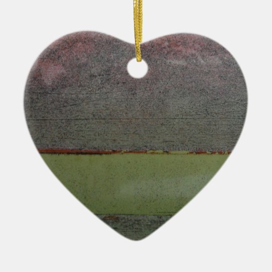 Aquamarin Blau rosa grün rostgrün Keramik Ornament (Vorne)