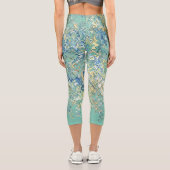 Aquamarin Blau Türkis Grün Chic Einzigartiges Must Capri Leggings (Rückseite)