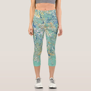Aquamarin Blau Türkis Grün Chic Einzigartiges Must Capri Leggings