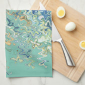 Aquamarin Blau Türkis Grün Chic Einzigartiges Must Geschirrtuch (Viertel Falte)