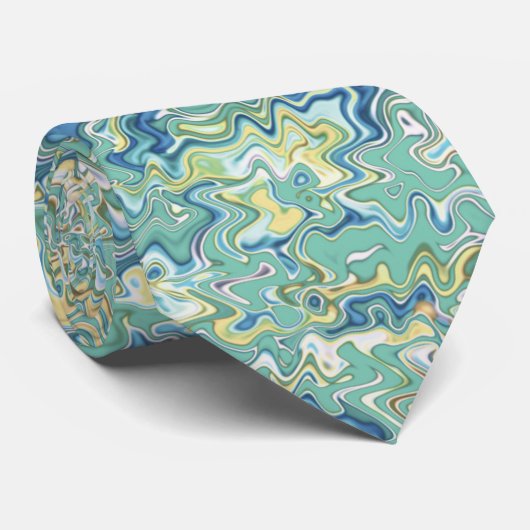Aquamarin Blau Türkis Grün Chic Einzigartiges Must Krawatte (Gerollt)