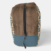 Aquamarin Blau Türkis Orange Brown Tribal Art Waschbeutel (Rechts)
