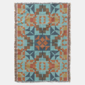 Aquamarin Blau Türkis Rost Orange Braun Kunst, Dic Decke (Vorderseite Vertikal)