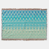 Aquamarin Blau, Türkis und grüne Zigzags Decke (Vorderseite)