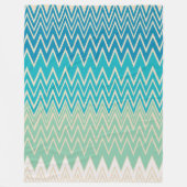 Aquamarin Blau, Türkis und grüne Zigzags Fleecedecke (Vorderseite)