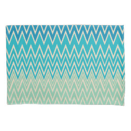 Aquamarin Blau, Türkis und grüne Zigzags Kissenbezug