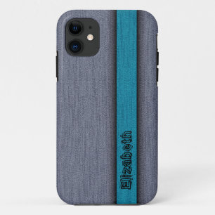 Aquamarin Blau und Grau Beruflich Moderne 2 iPhone 11 Hülle