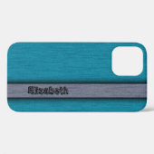 Aquamarin Blau und Grau Beruflich Moderne Case-Mate iPhone Hülle (Rückseite (Horizontal))