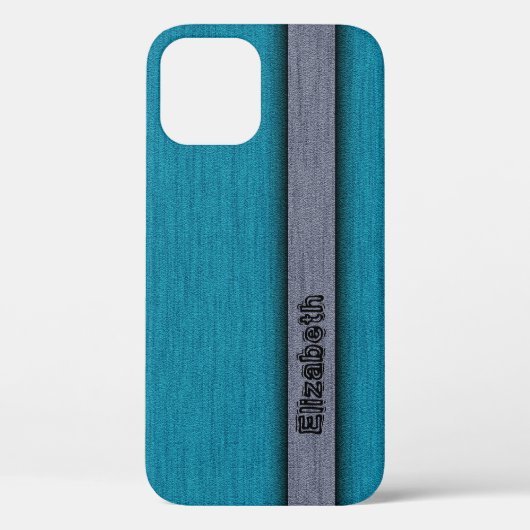 Aquamarin Blau und Grau Beruflich Moderne Case-Mate iPhone Hülle (Rückseite)
