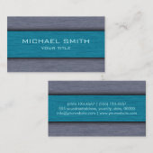 Aquamarin Blau und Grau Beruflich Moderne Visitenkarte (Vorne/Hinten)