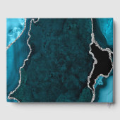 Aquamarin Blau- und Silberagate-Marmorhochzeit Gästebuch (Rückseite)