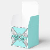 Aquamarin Blau und Silbersüß 16 Geschenkschachtel (Geöffnet)