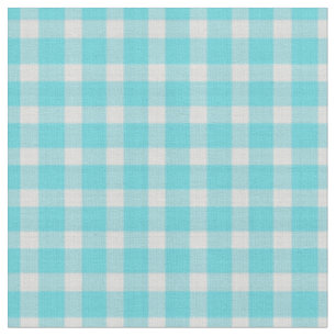 Aquamarin Blau und Weiß Kariert Stoff